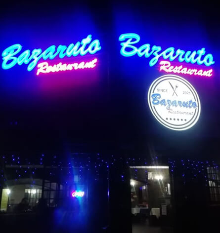 Neon sign of a client's logo