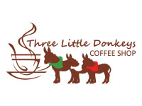 Three Little Donkeys Coffee Shop logo